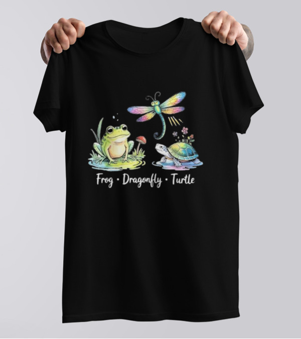 Frog Dragonfly Turtle Subtle Political Humor T-Shirt