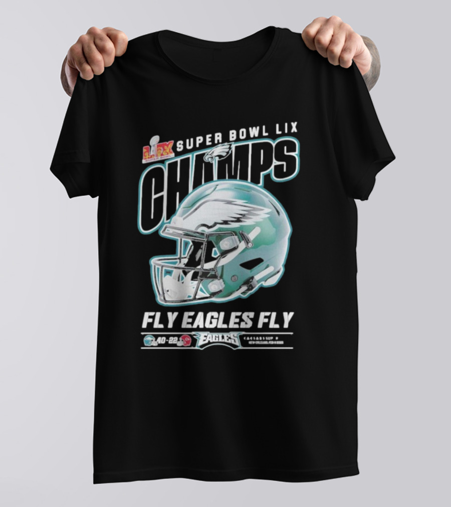 Super Bowl LIX Champs Philadelphia Eagles Fly Eagles Fly Helmet T-Shirt