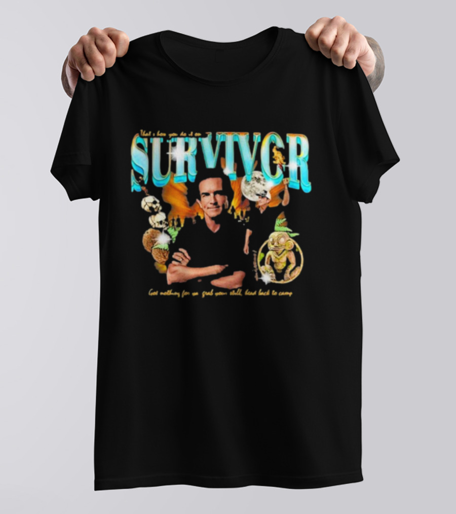 Survivor Jeff Probst Heartthrob Vintage Tiki Idol And Torches T-Shirt