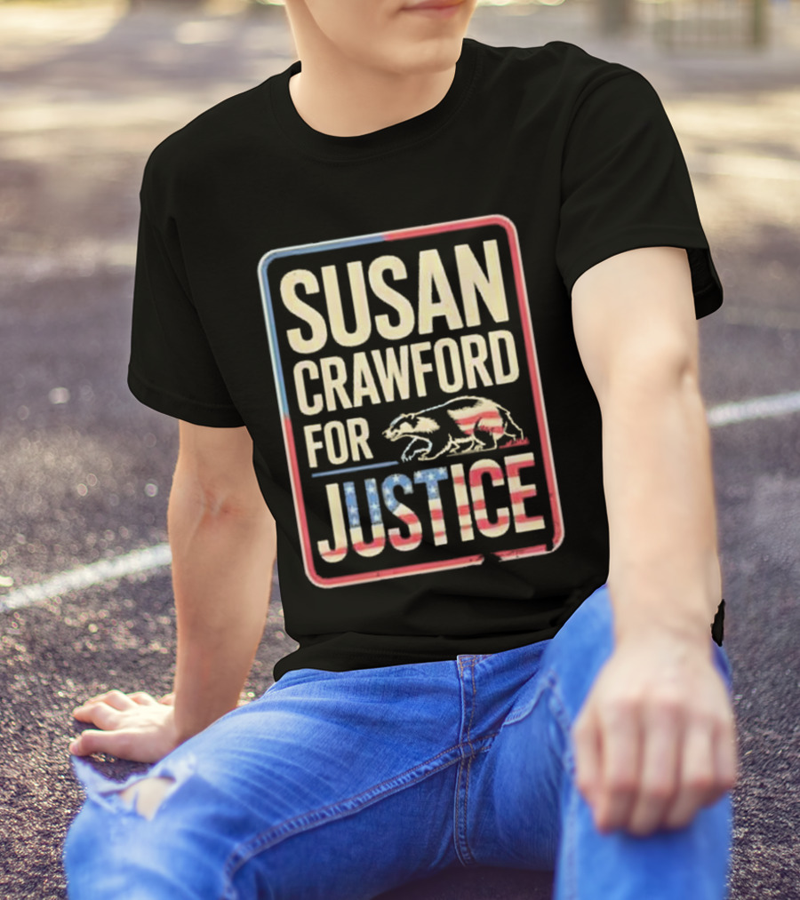Susan Crawford For Justice Bear Flag Wisconsin 2025 T-Shirt