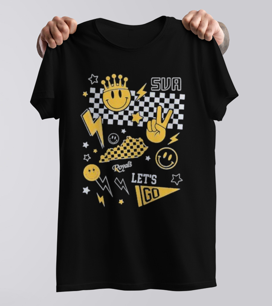 SVA Let's Go Smiley Face Peace Sign Lightning Stars Summit View Academy T-Shirt