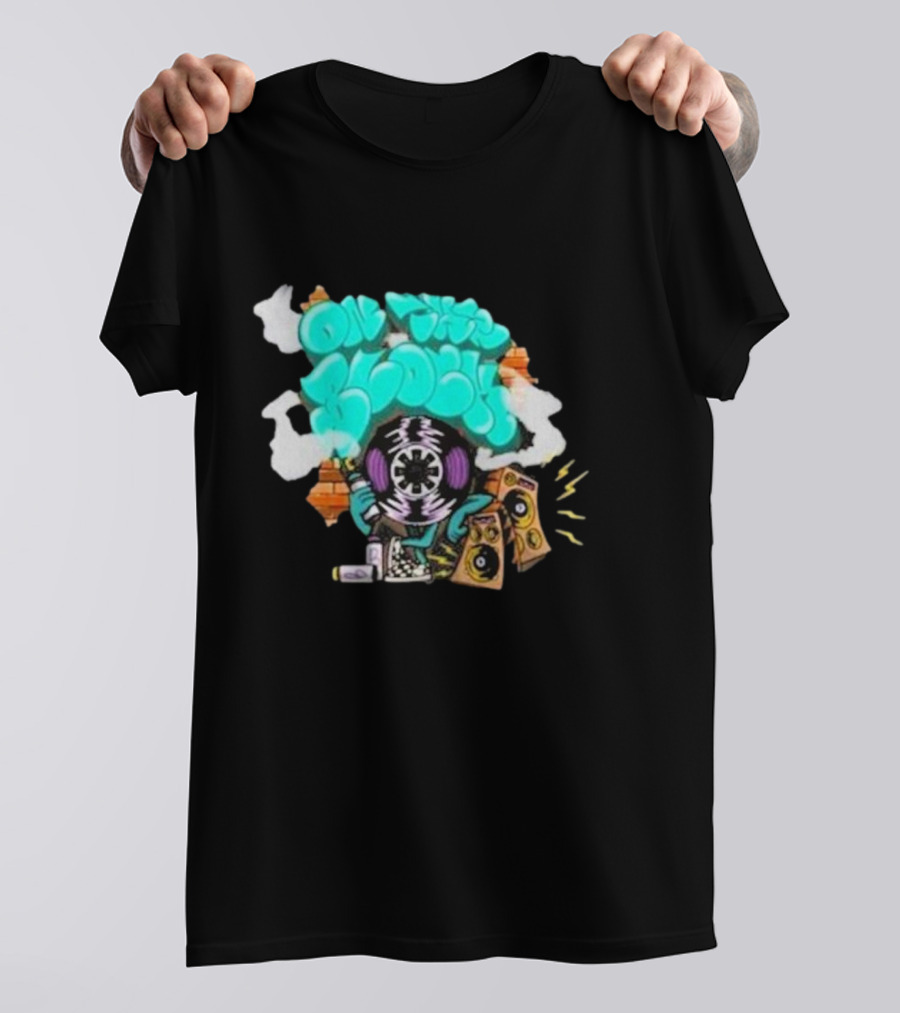 Old This Block Graffiti Tape Art With Speakers And Lightning T-Shirt