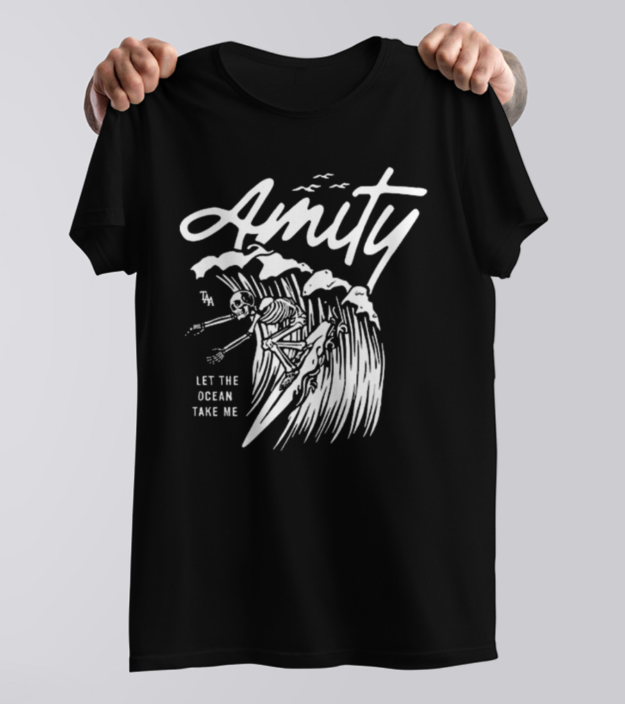 Amity Let The Ocean Take Me Surfin Skelly T-Shirt