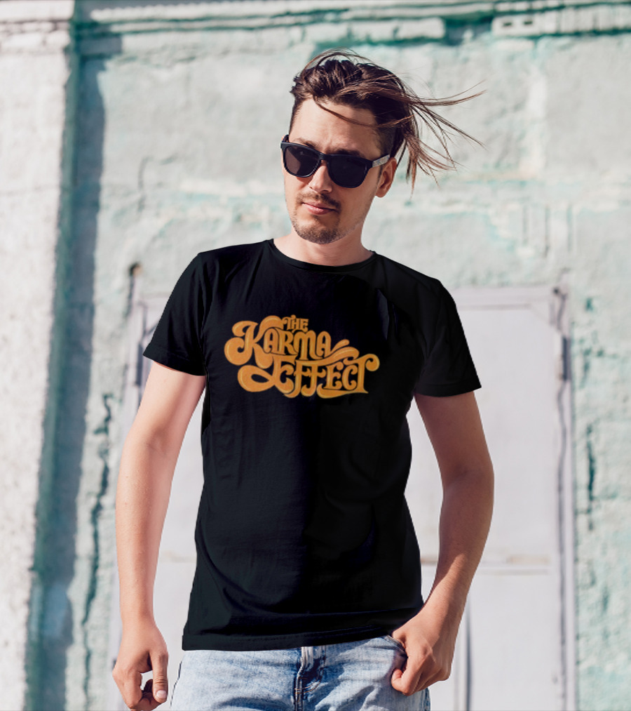 The Karma Effect Rustic Orange Curvy Script T-Shirt