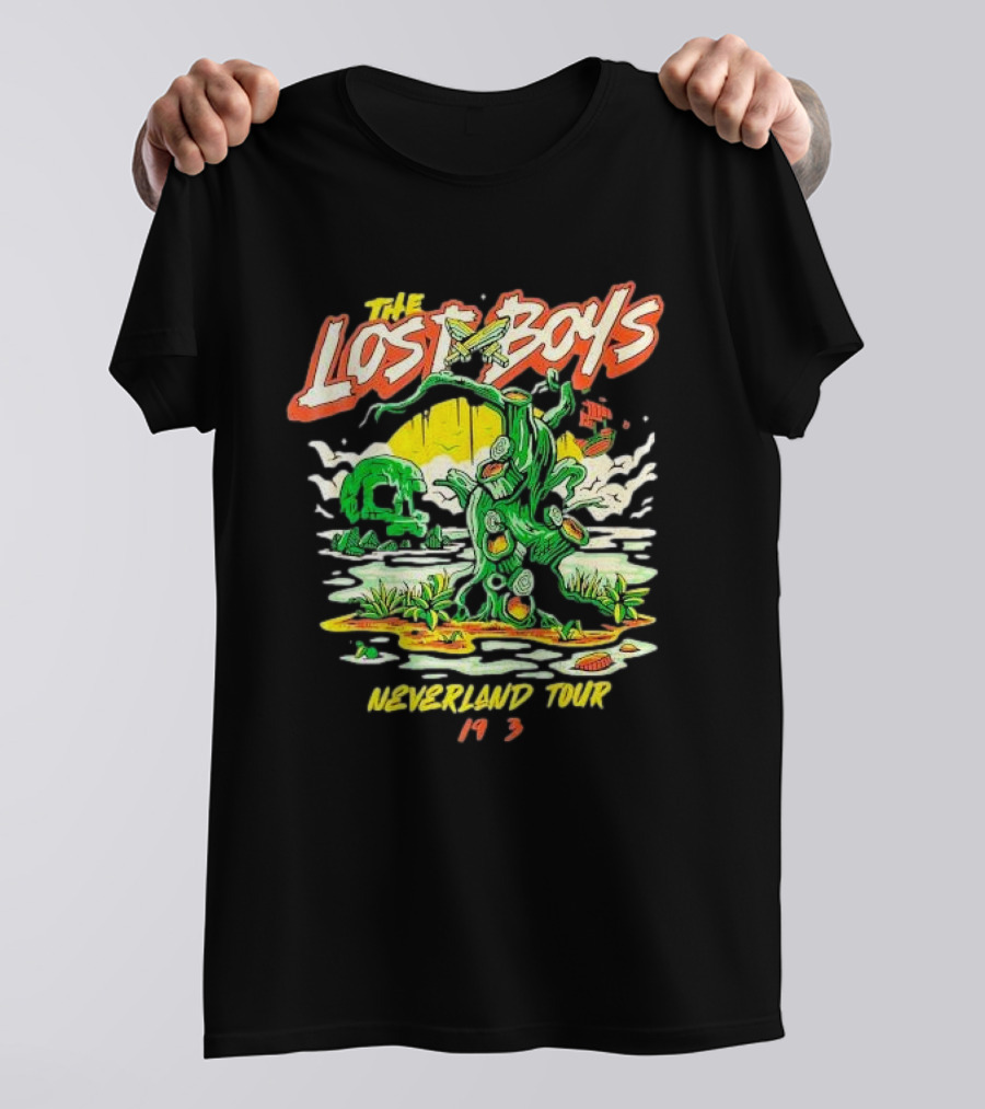 The Lost Boys Neverland Tour 1953 Tree And Skull Island Scene T-Shirt