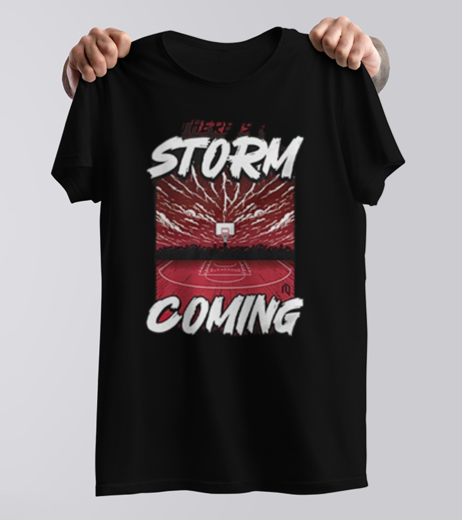 There Is A Storm Coming Basketball Court Thunder Lightning T-Shirt