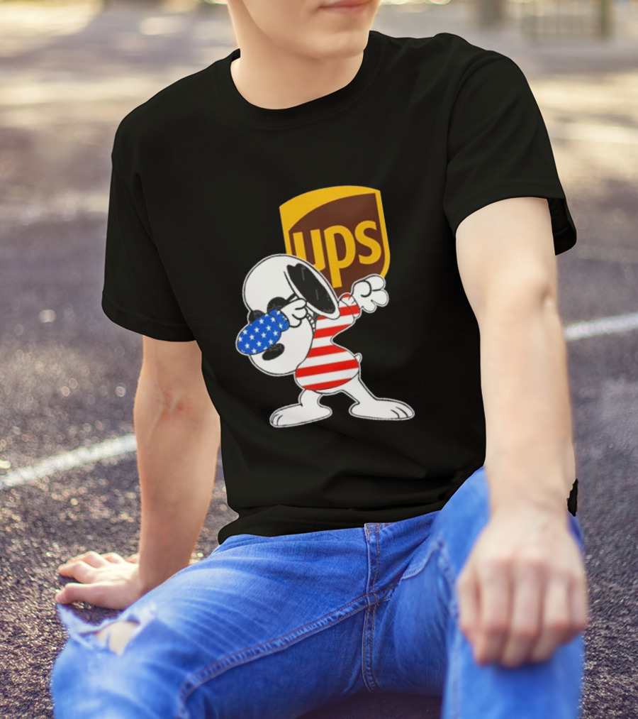 UPS Snoopy Dabbing American Flag Style T-Shirt