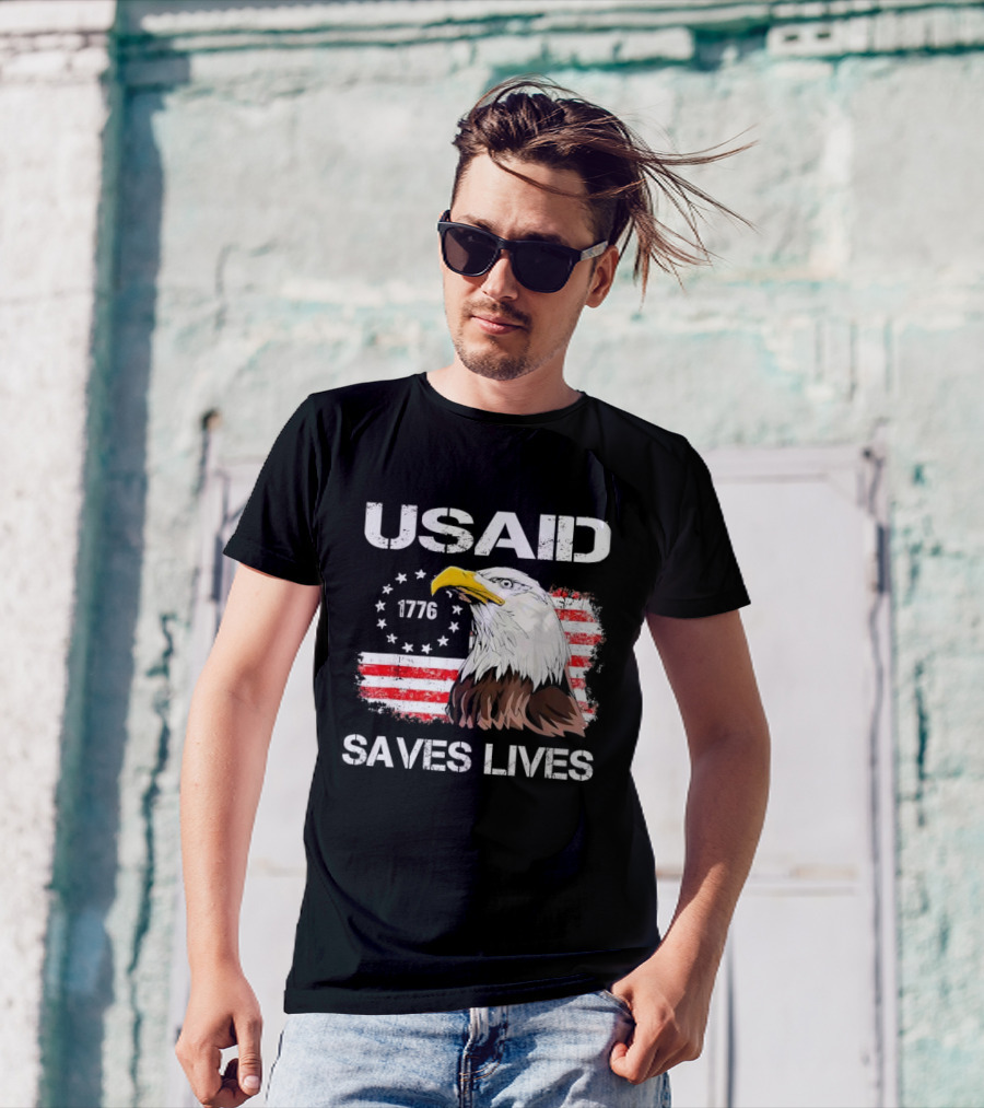USAID Saves Lives 1776 American Flag Eagle T-Shirt