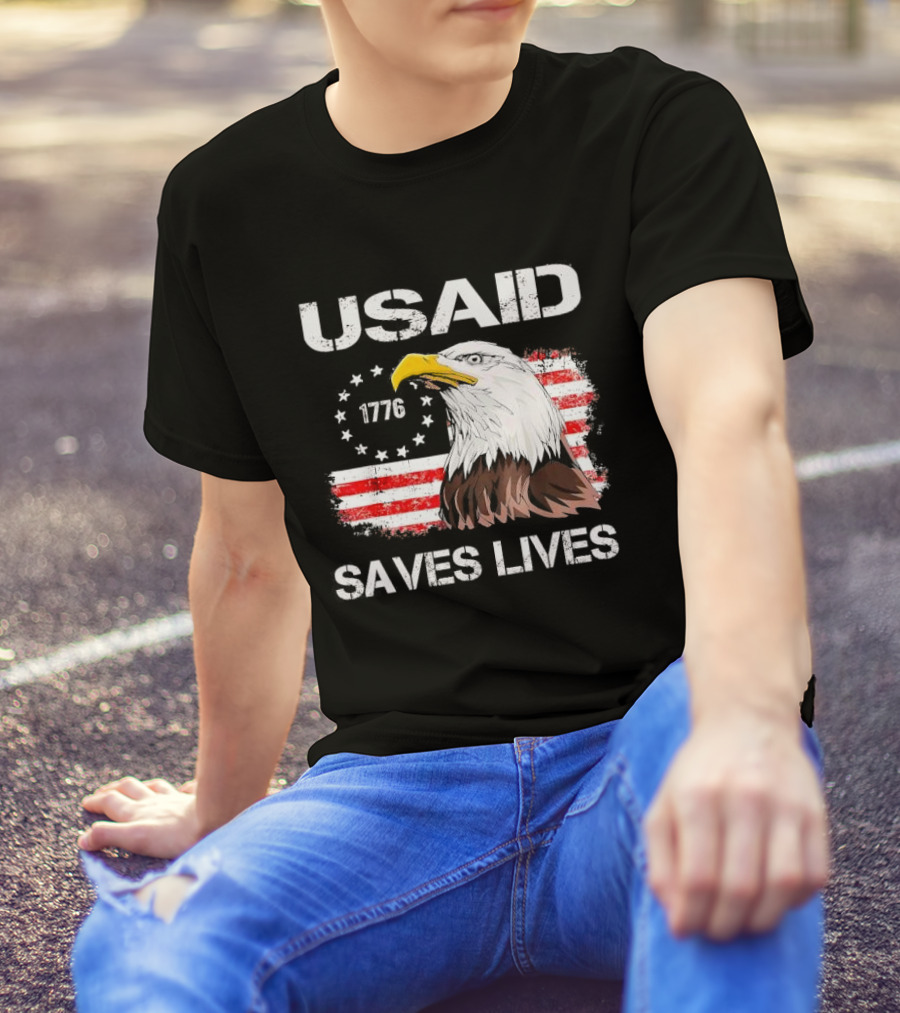 USAID Saves Lives 1776 American Flag Eagle T-Shirt