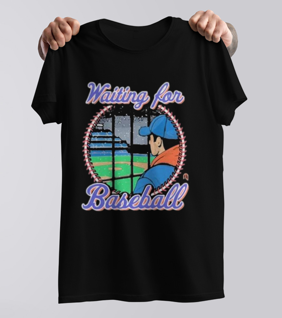 Waiting For Baseball Game Fan Looking Out Stadium Window T-Shirt