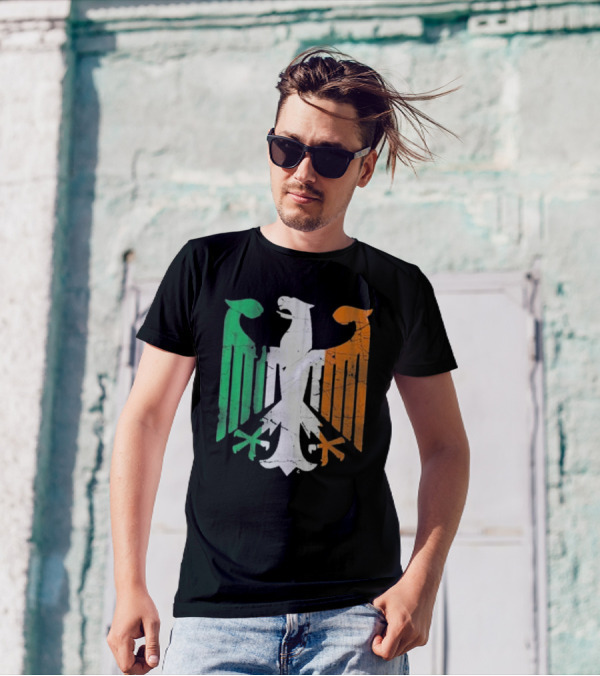 Vintage Irish German Eagle Emblem St Patrick’s Day Heritage T-Shirt