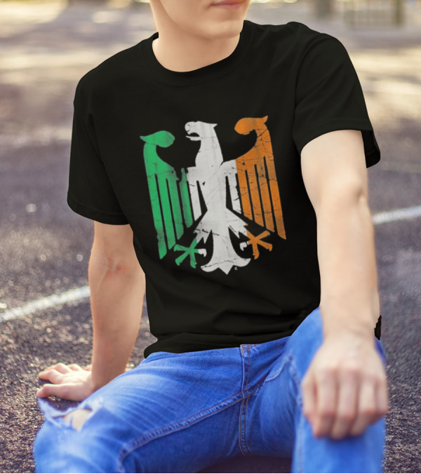 Vintage Irish German Eagle Emblem St Patrick’s Day Heritage T-Shirt