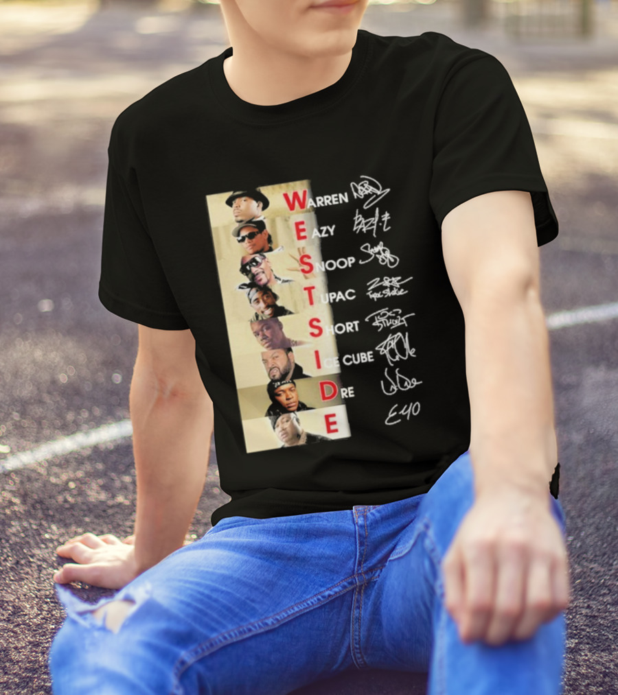 Warren Eazy Snoop Tupac Short Ice Cube Dre E40 Westside T-Shirt