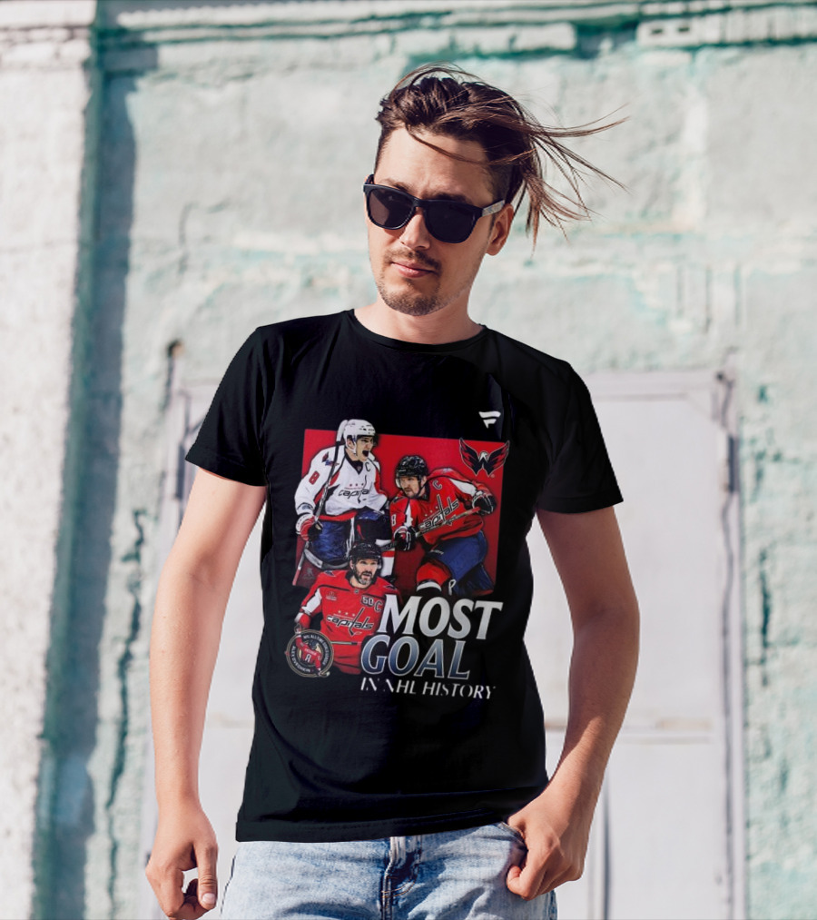 Washington Capitals Alexander Ovechkin Most Goals In NHL History Evolution 8 T-Shirt