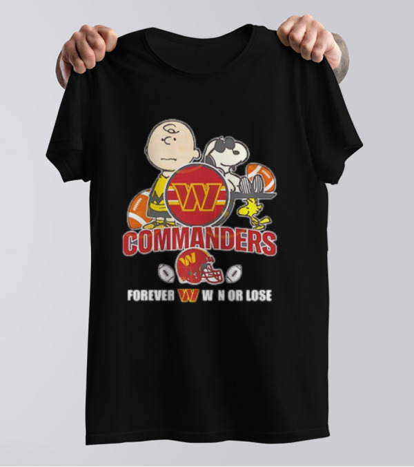 Washington Commanders X Peanuts Collaboration Forever W Not Loose T-Shirt