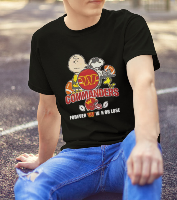 Washington Commanders X Peanuts Collaboration Forever W Not Loose T-Shirt