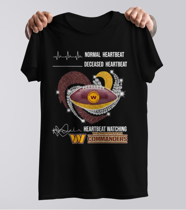 Washington Commanders Faster Heartbeat When Ing Football Diamond Heart T-Shirt