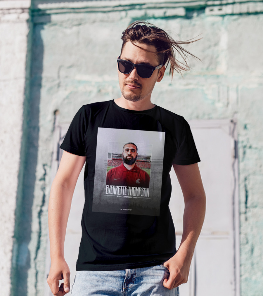 Washington State Football Everette Thompson Assistant Defensive Line Coach Palouse Stadium T-Shirt