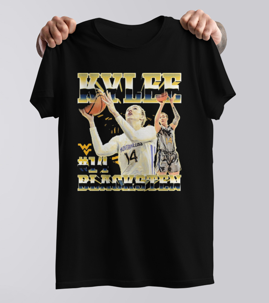 West Virginia Mountaineers Basketball Kylee Blacksten #14 T-Shirt