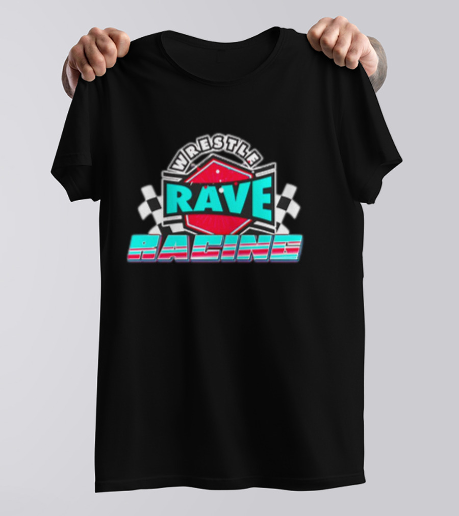 WrestleRave Racing Checkered Flag Retro Style T-Shirt