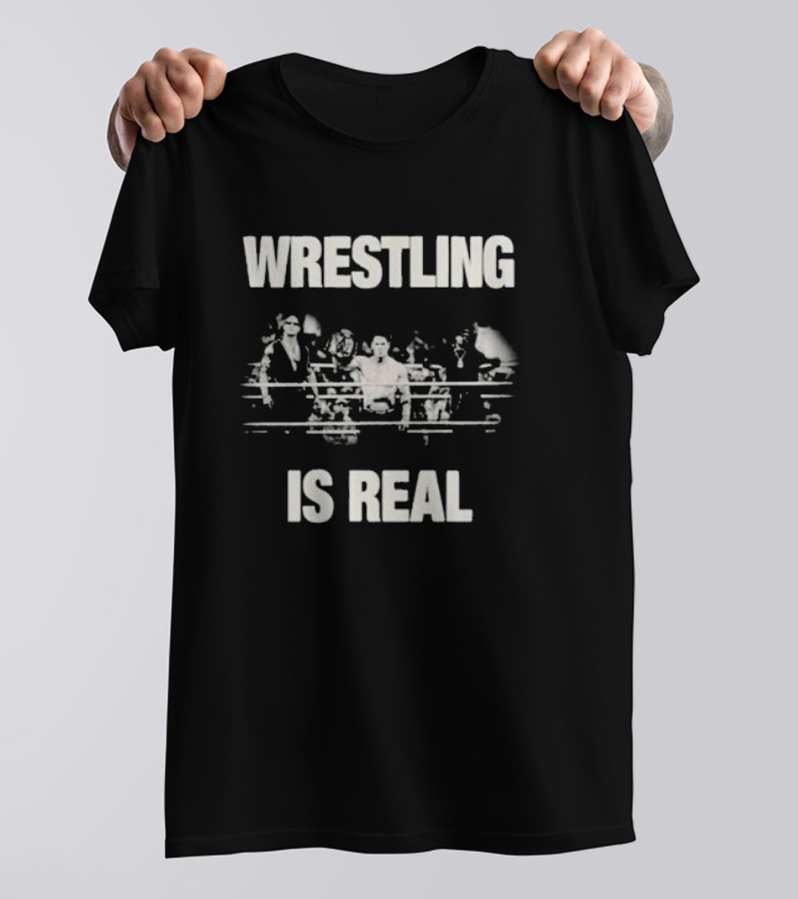 WWE Wrestling Is Real Vintage Wrestlers In Ring T-Shirt