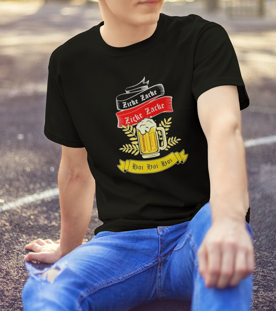 Zicke Zacke Oktoberfest Beer Germany Flag Hoi Hoi Hoi T-Shirt