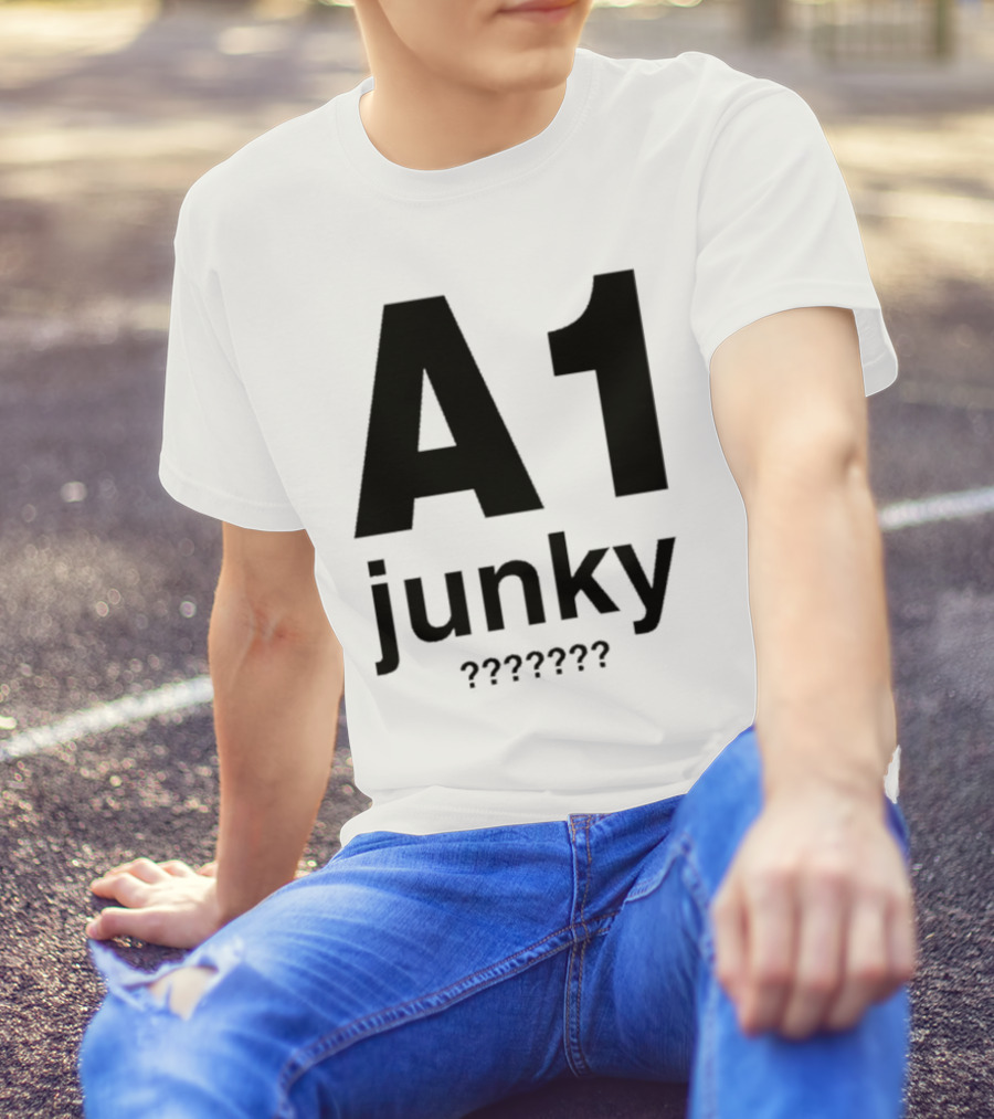 A1 Junky Motorcycle Racing Graphic Bold Nostalgic Style T-Shirt