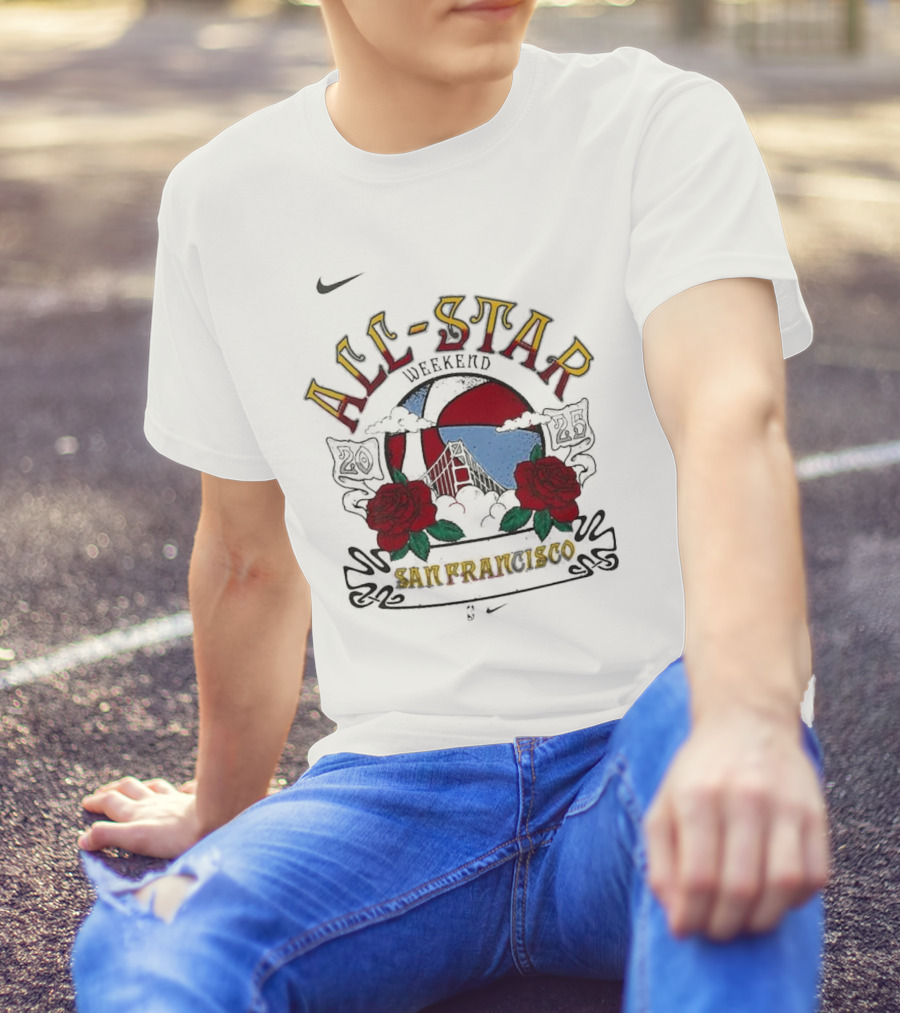 2025 NBA All-Star Weekend Jordan Brand San Fran 1990 Roses T-Shirt