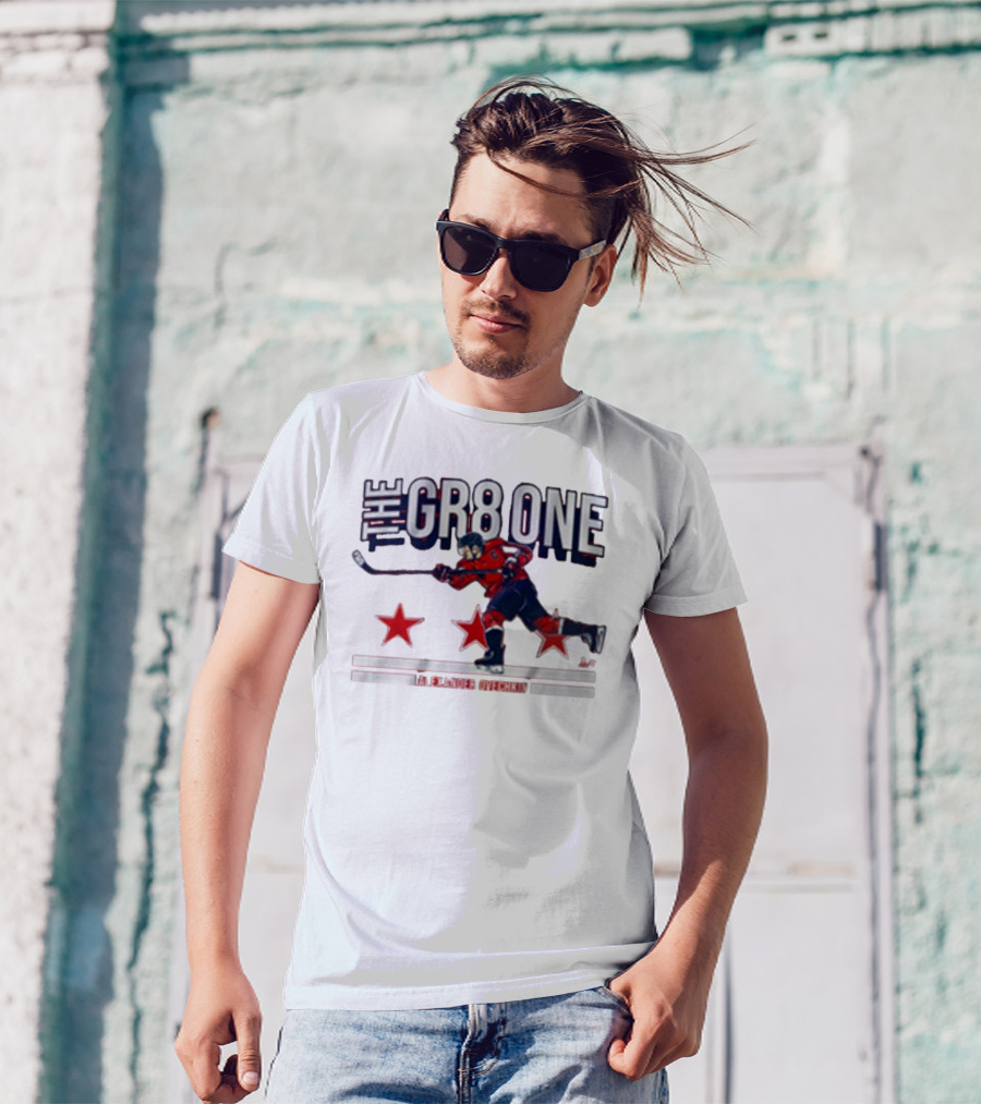 The GR8 One Alexander Ovechkin Hockey Player With Stars And Stick T-Shirt