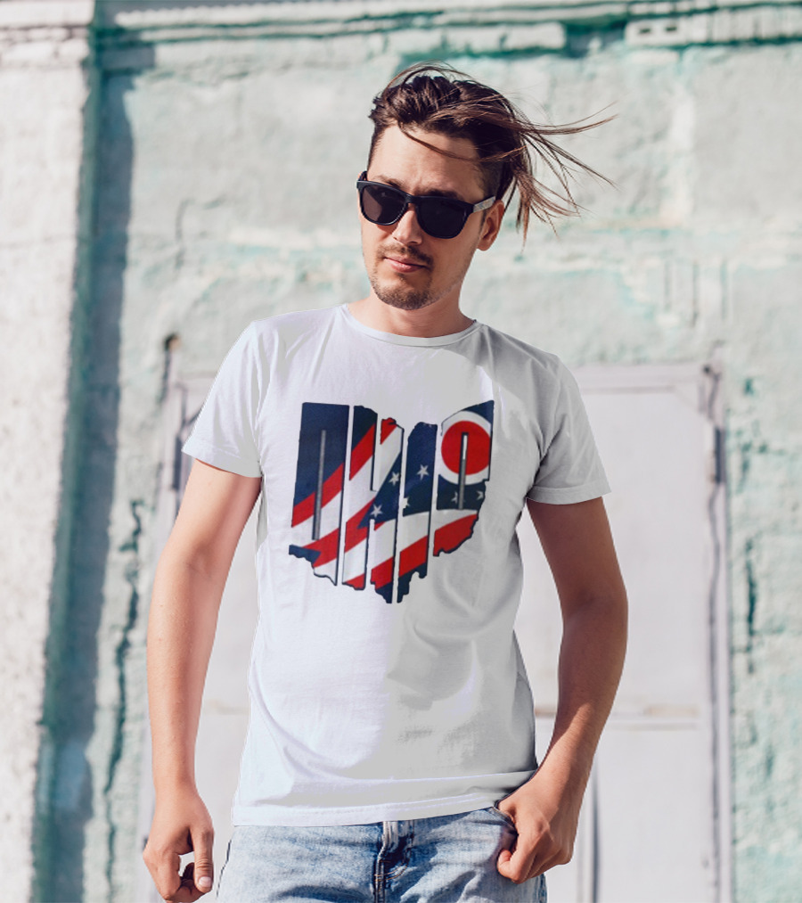 Ohio State Flag USA Cleveland Columbus Basketball 2025 T-Shirt