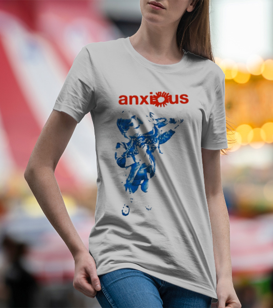 Anxious Blue Abstract Deer Kid T-Shirt