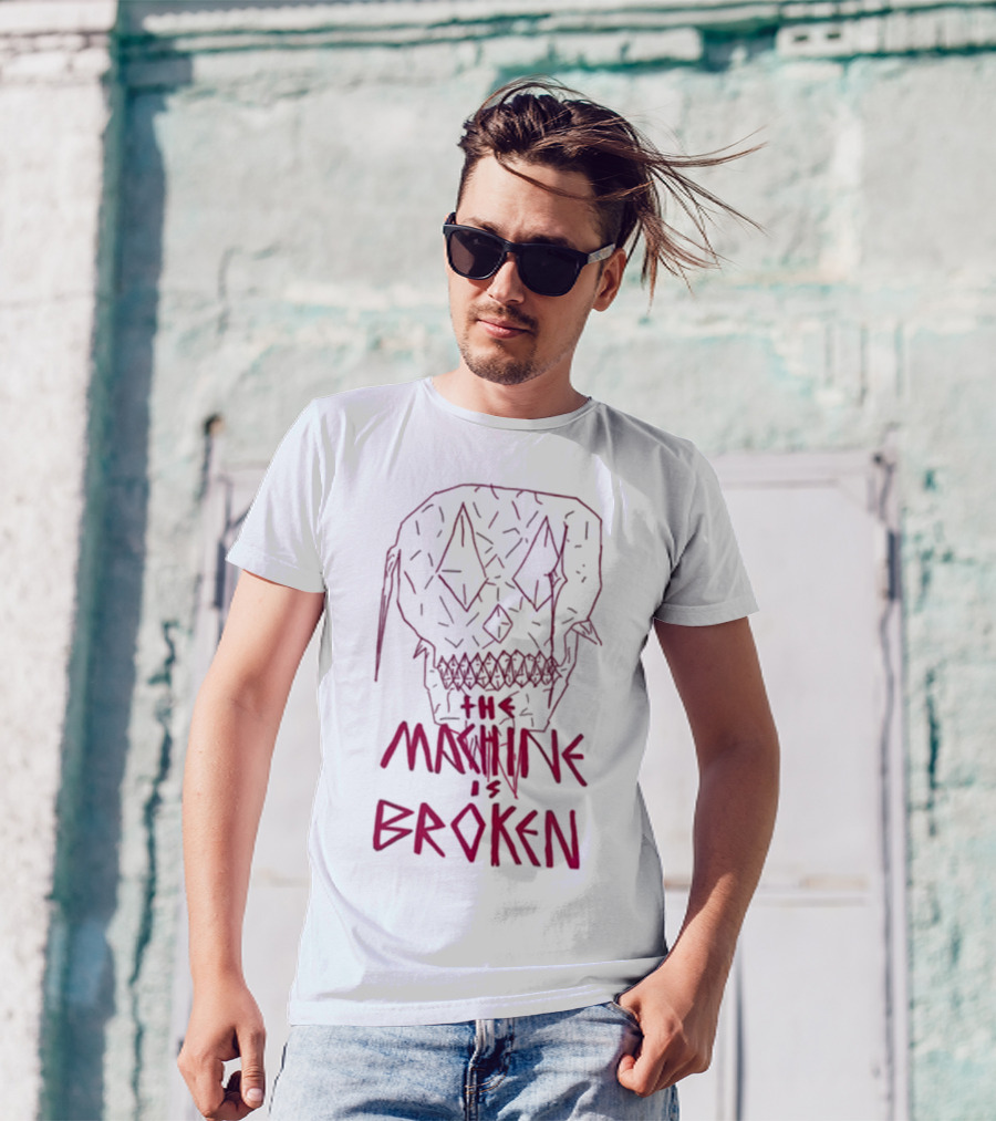 Arcadefire The Machine Is Broken Skull Illustration T-Shirt