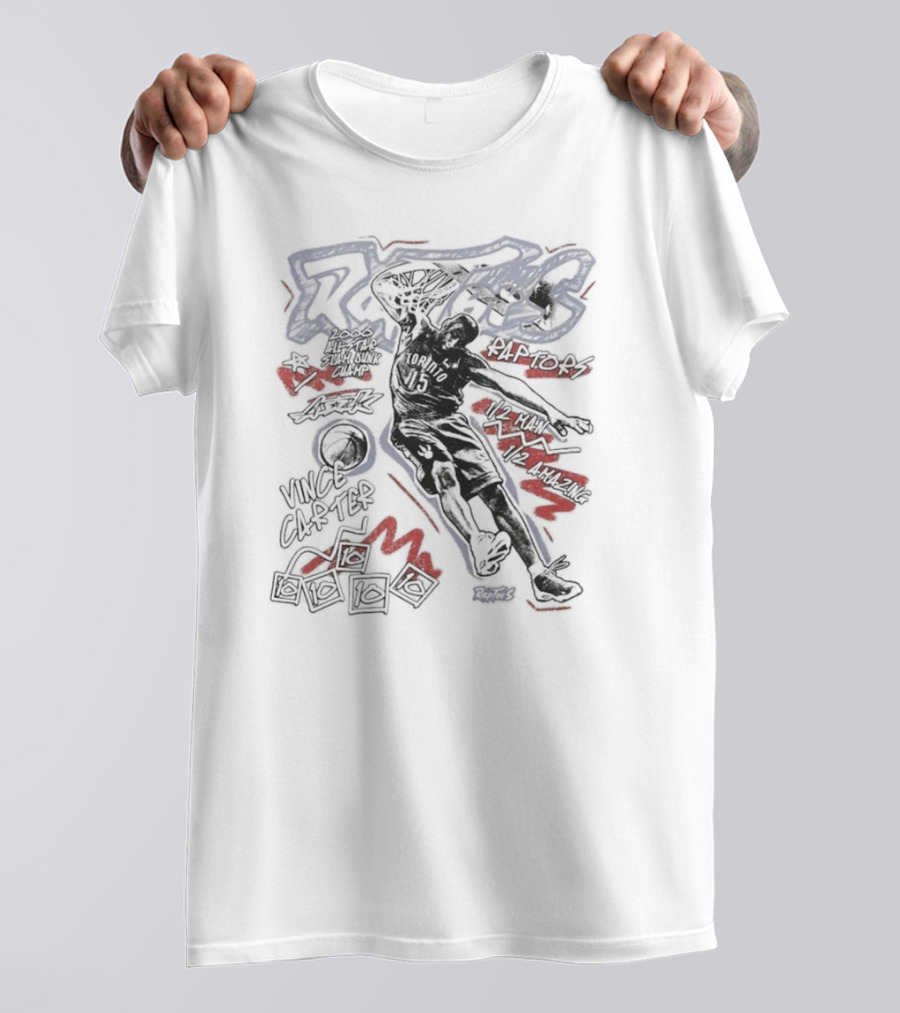 Toronto Raptors Vince Carter Iconic Hardwood Player Tribute T-Shirt