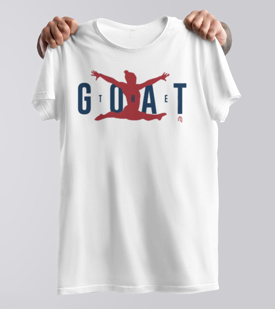 GOAT Gymnastics Athlete Jumping Through Letters T-Shirt