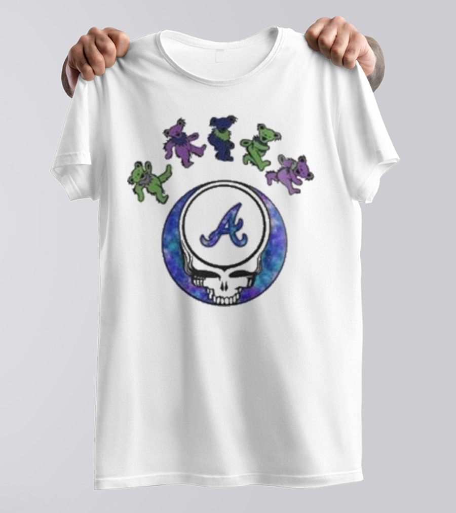 Atlanta Braves Grateful Dead Night 2025 Skull With Dancing Bears T-Shirt