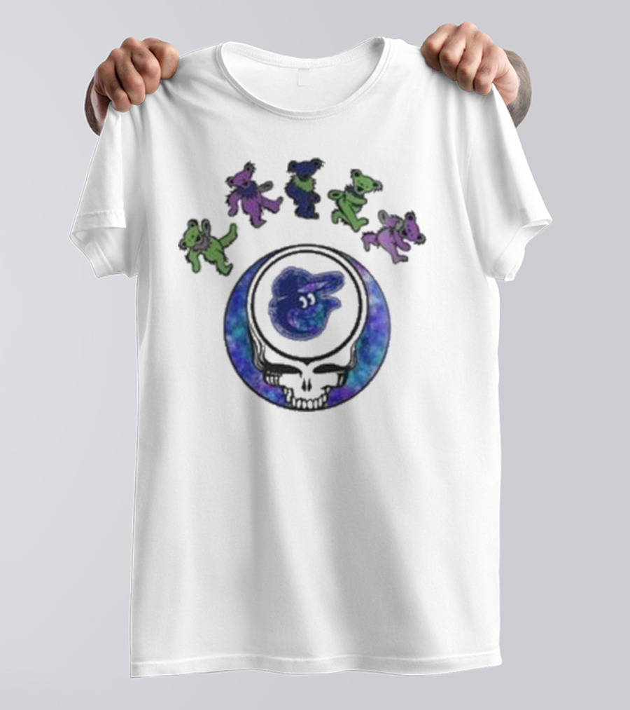 Baltimore Orioles Grateful Dead Dancing Bears 2025 Skull Night Baseball T-Shirt