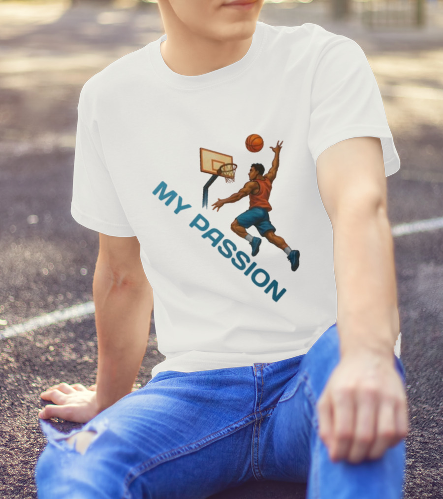 Basketball My Passion Dunking Athlete Dynamic Move T-Shirt