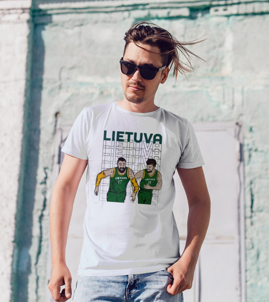 Lietuva Basketball Players Bokštai 17 Running Team Spirit T-Shirt
