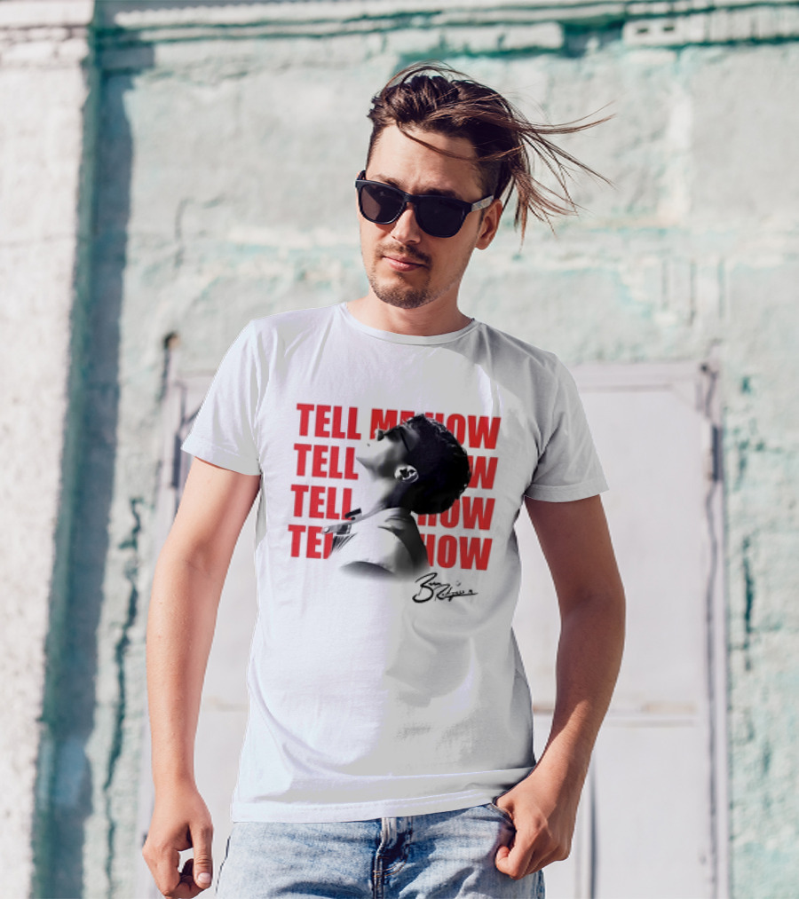 Ben Rodrigues Tell Me How Afro Silhouette And Red Text T-Shirt