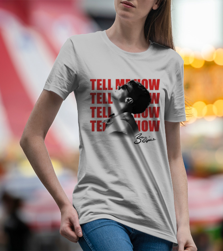 Ben Rodrigues Tell Me How Afro Silhouette And Red Text T-Shirt