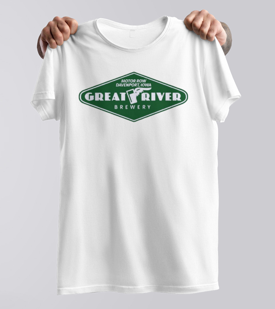Motor Row Davenport Iowa Great River Brewery T-Shirt