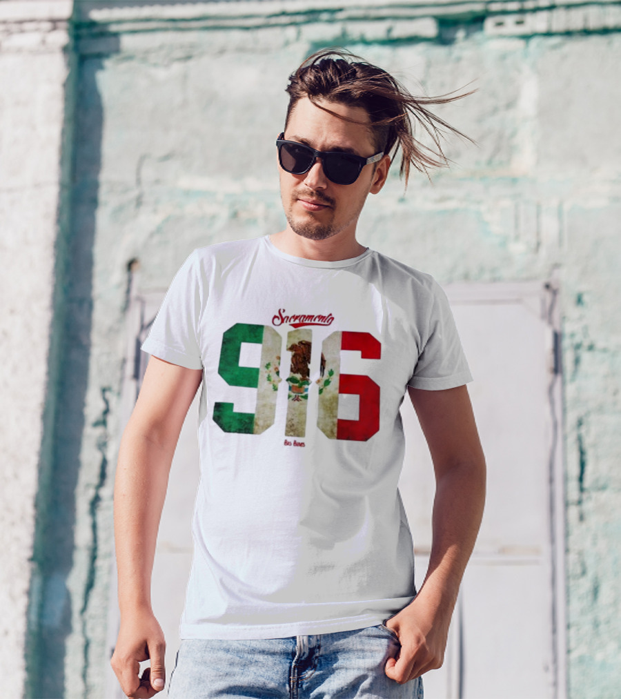 Sacramento 916 Big Boys Mexican Flag Design T-Shirt