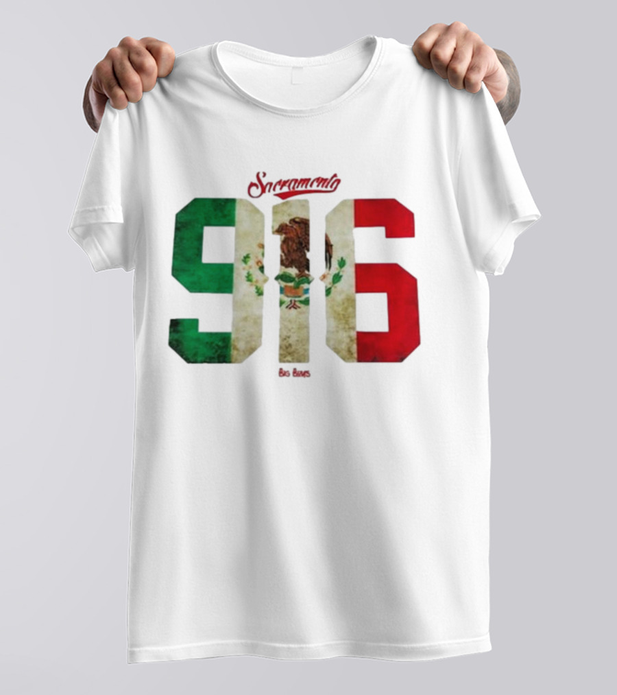 Sacramento 916 Big Boys Mexican Flag Design T-Shirt