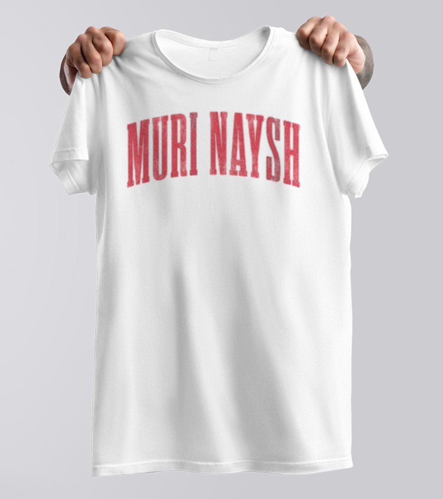 Bilmuri Muri Naysh 2025 Bold Arch Red Text T-Shirt