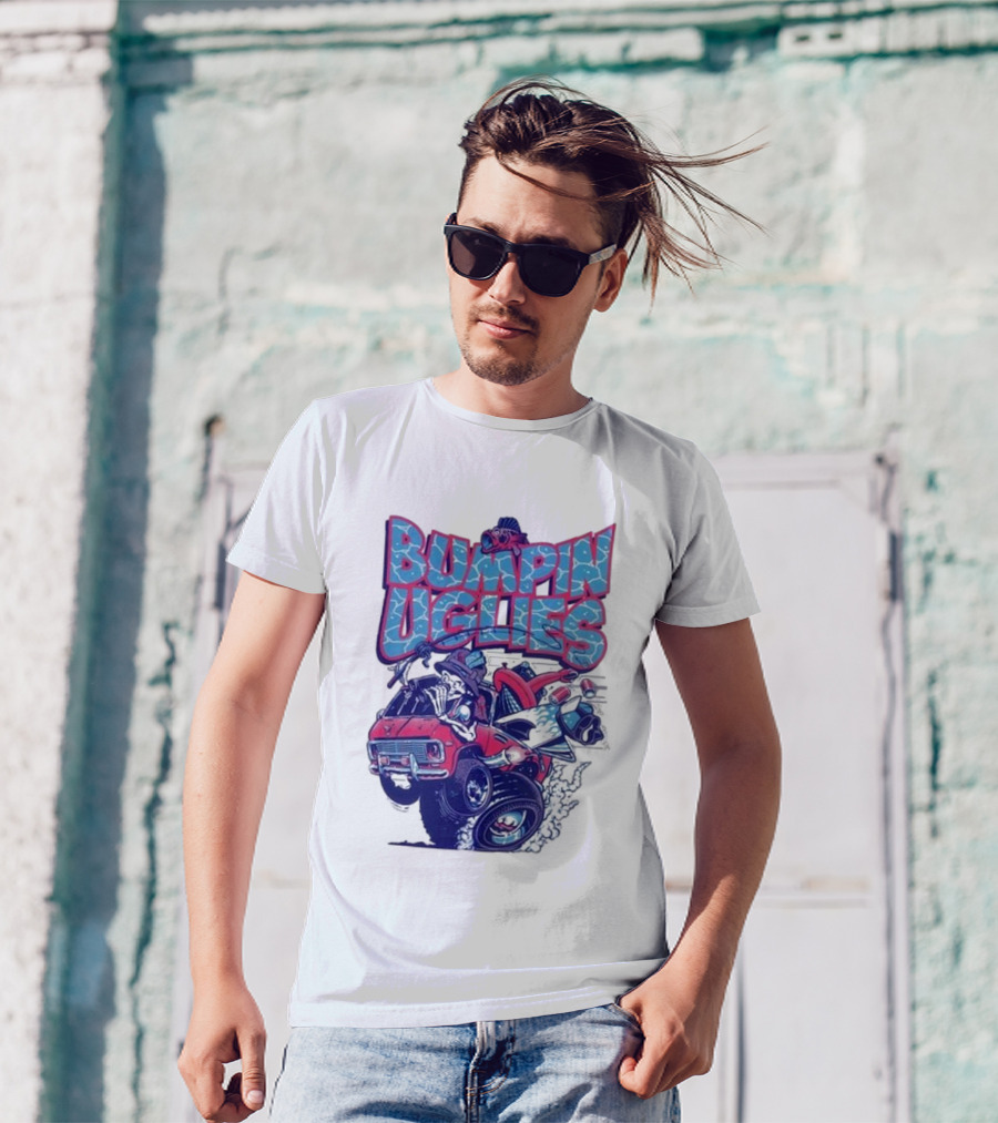 "Bumpin Uglies Red Truck With Fish Cartoon" T-Shirt
