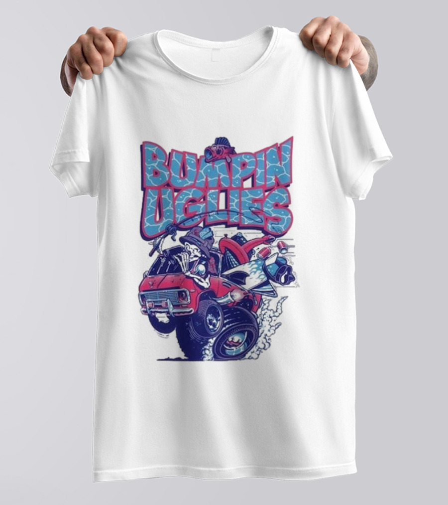 "Bumpin Uglies Red Truck With Fish Cartoon" T-Shirt
