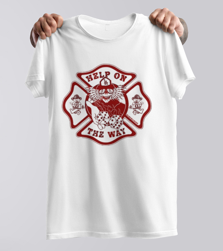 Help On The Way Firefighter Support Emblem T-Shirt