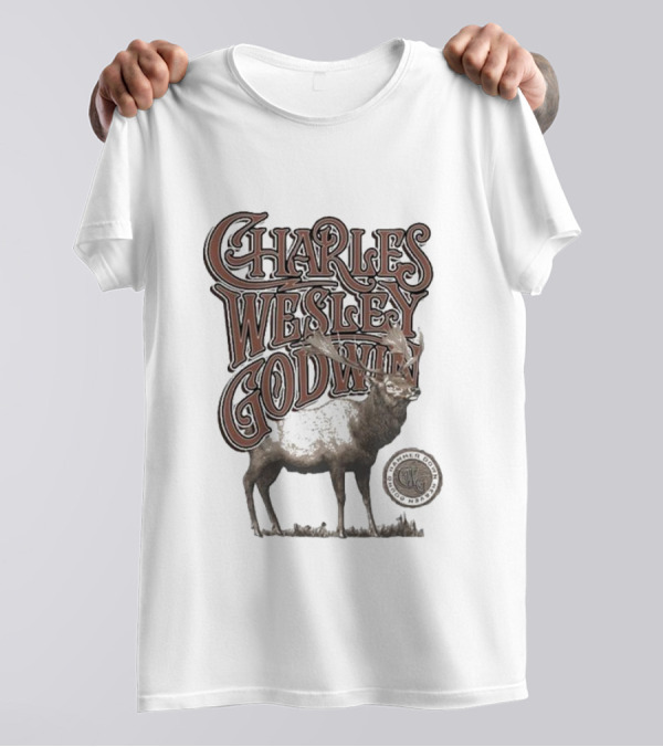 Charles Wesley Godwin Elk Lonely Mountain Town T-Shirt