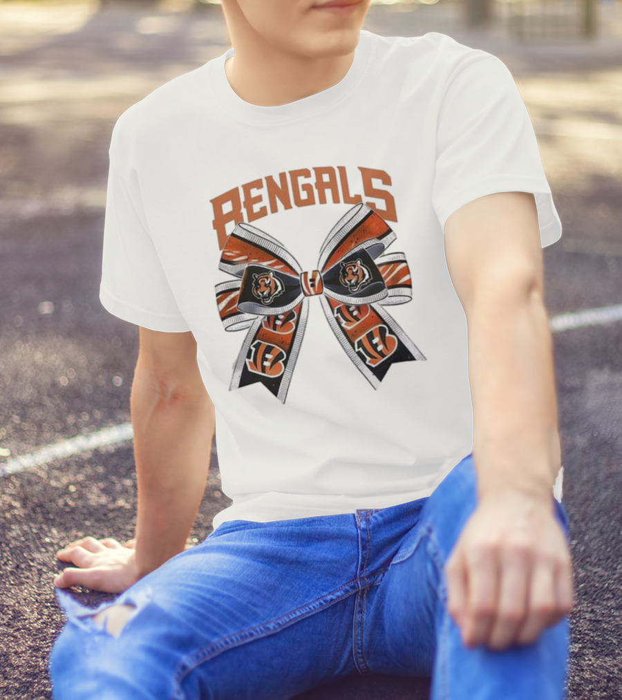 Cincinnati Bengals Bow Featuring Iconic Tiger Logos T-Shirt
