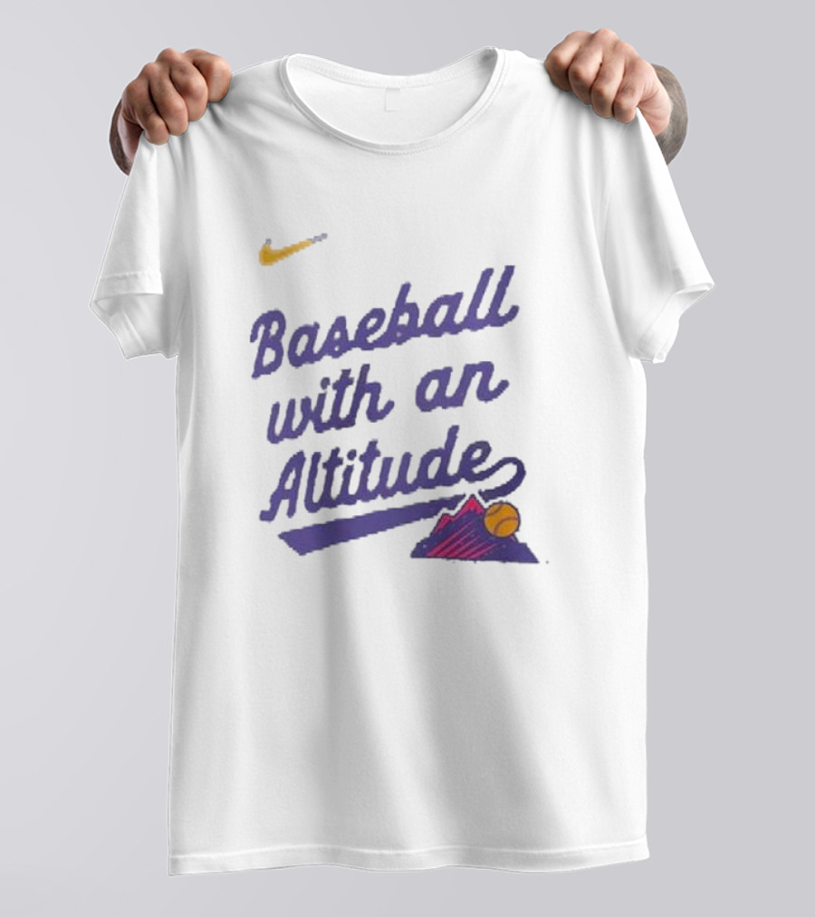 Nike Baseball With An Altitude Rockies Mountains Graphic T-Shirt